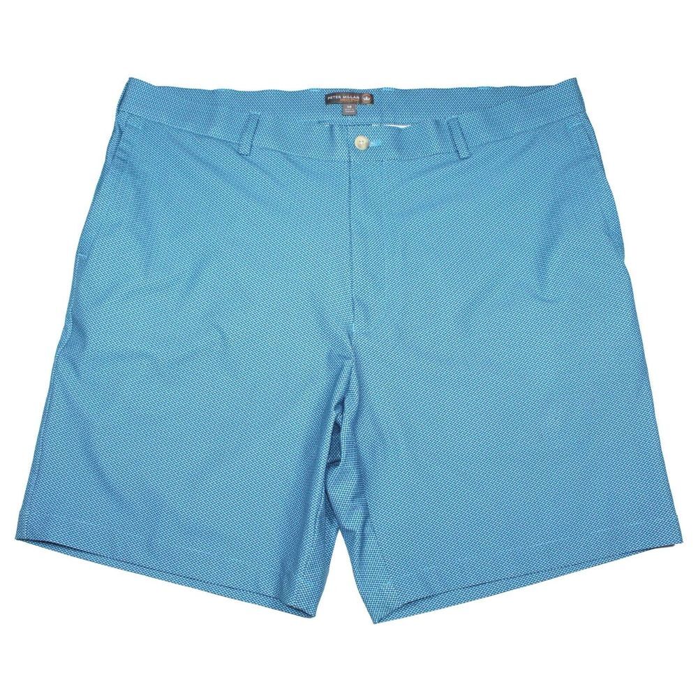 Peter Millar Crown Sport Blue Argyle Performance Golf Shorts MS18EB84 Mens Sz 38